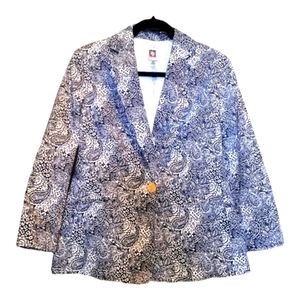 Ann Klein black print  Jacket |